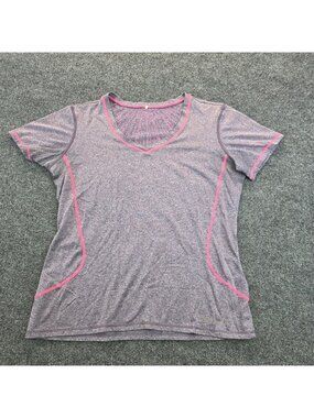 Brooks Performance Tee M Heathered Purple Pink Short Sleeves Workout Athleisure